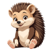 Cuddly hedgehog illustration