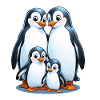 Pinguin-Familie im Eisglanz