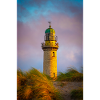 Lighthouse in Warnemünde at sunset