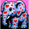 Elephant with Heart and Hearts