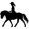 Pferdereiter Silhouette im Westernstil