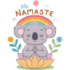 Koala Namaste Zen Rainbow