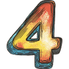 4 Zahl Bunt