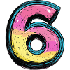 6 Zahl Bunt