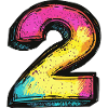 2 Zahl Bunt