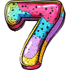 7 Zahl Bunt