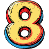 8 Zahl Bunt