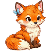 Swift fox with butterfly
