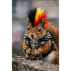 Punk Squirrel with Leather Vest