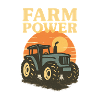 Tractor and Sunset