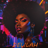 Delilah Neon Afro Portrait
