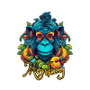 Neon Tropical Monkey Head