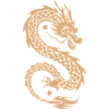 Gold Celestial Dragon Silhouette