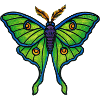 Neon Green Butterfly Winged Bloom