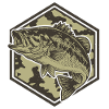 Bass in Camouflage Hexagon