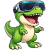 Tino Dinosaur T-Rex VR Gamer Computer-nørd