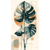 Monstera geometry in earth tones