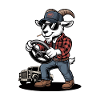 Casual Goats Trucker Cartoon Driver