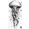 Black and White Technok Jellyfish