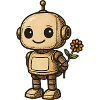 Retro-Roboter mit Blume