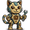 Steampunk-Katze Schrauberheld