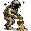 Astronaut collects easter egg