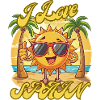 I Love Spain Sun Beach Cartoon