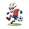 Coole Fußball Ziege Goat mit Sonnenbrille
