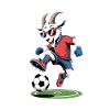 Stylish football goat with sunglasses