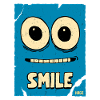 Laughing Blue Cartoon Face