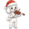 Christmas Poodle Dog Playing Violin Art