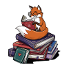 Bücherwurm-Fuchs-Tierlese-Bücher Kunst