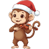 Weihnachtsaffe spielt Geigenkunst