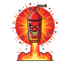 Fusée riante dans le feu