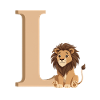 L-Lion Letter L with Lion