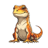 Dinosaure orange au look amical