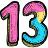 13 Zahl Bunt