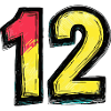 12 Zahl Bunt