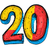 20 Zahl Bunt