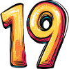 19 Zahl Bunt