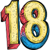 18 Zahl Bunt
