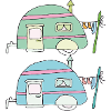 Pastel Caravan Cartoon Duo
