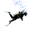 Retro Pixel Art Scuba Diver
