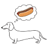 Dackel denkt Hotdog