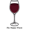 My Happy Place Wine Glass