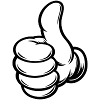 OK Comic Daumenhoch Handsymbol 