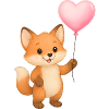 Heart Balloon Fox