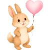 Cuddly bunny with heart balloon