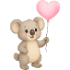 Cuddly koala with heart balloon