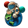 Astronaut hugs Earth in space